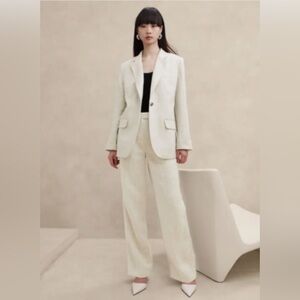 Banana Republic Lina Quiet Luxury Old Money 100% Linen Relaxed Blazer Jacket